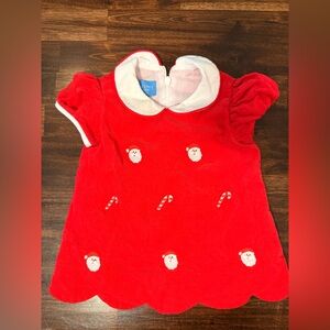 ANAVINI Red Santa Dress with White Collar